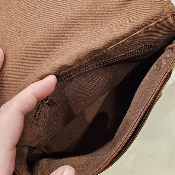 Fossil Brown Leather Flap Mini Saddle Bag - Picture 4 of 5